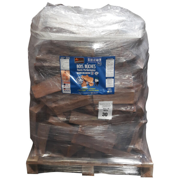 Bois de chauffage Extra Sec – Bûches 25 cm – Palette ballot 2 m³