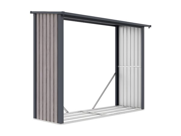 Deposito legna in metallo WINWOOD – Effetto legno, 3,27 m³ (4 stere)